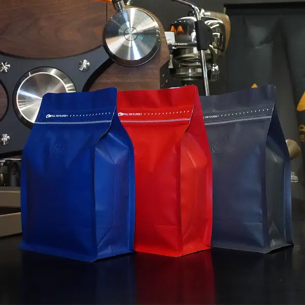 250Gマットプラスチックのコーヒーバッグフラットボトムポーチ