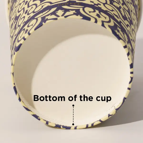 補強された底部のエンボス加工コーヒーカップの下図