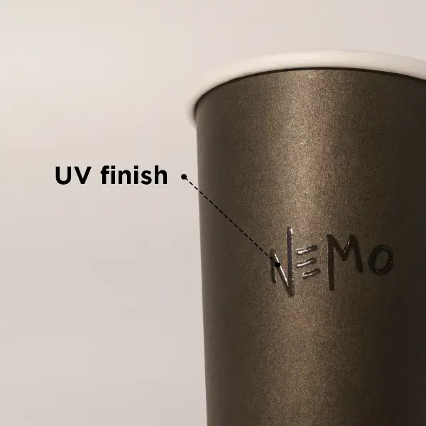 滑らかに飲めるUVマット紙コップのカップマウスディテール