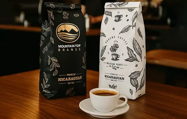ロゴ印刷のコーヒーバッグ