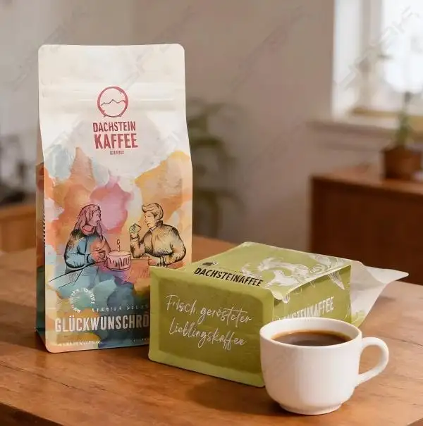 エコフレンドリーなフラットボトムコーヒーバッグ