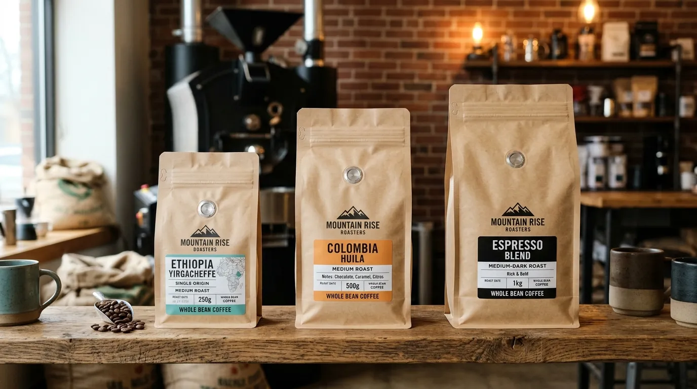 バルブが平らな底のコーヒーバッグ
