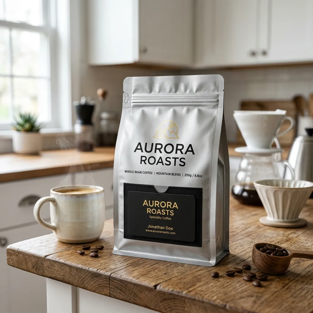 一Sleek_silver_foil_coffee_bag