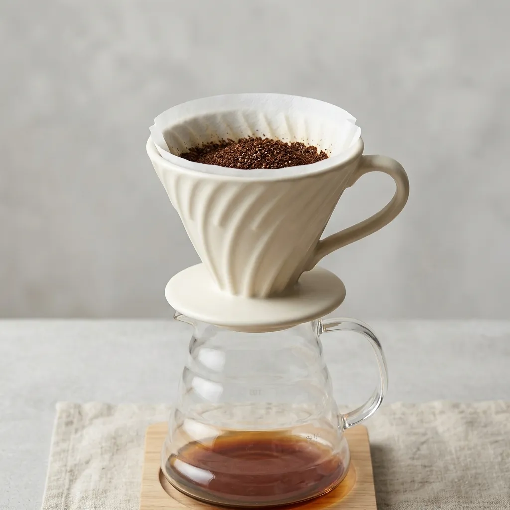 コーヒーコーンに注ぐコーヒー