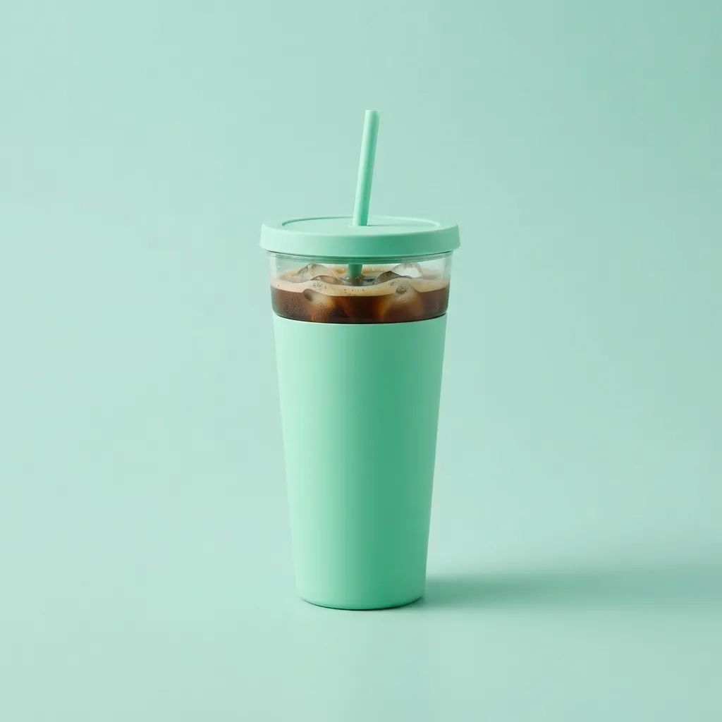 冷たいコーヒーの紙コップ