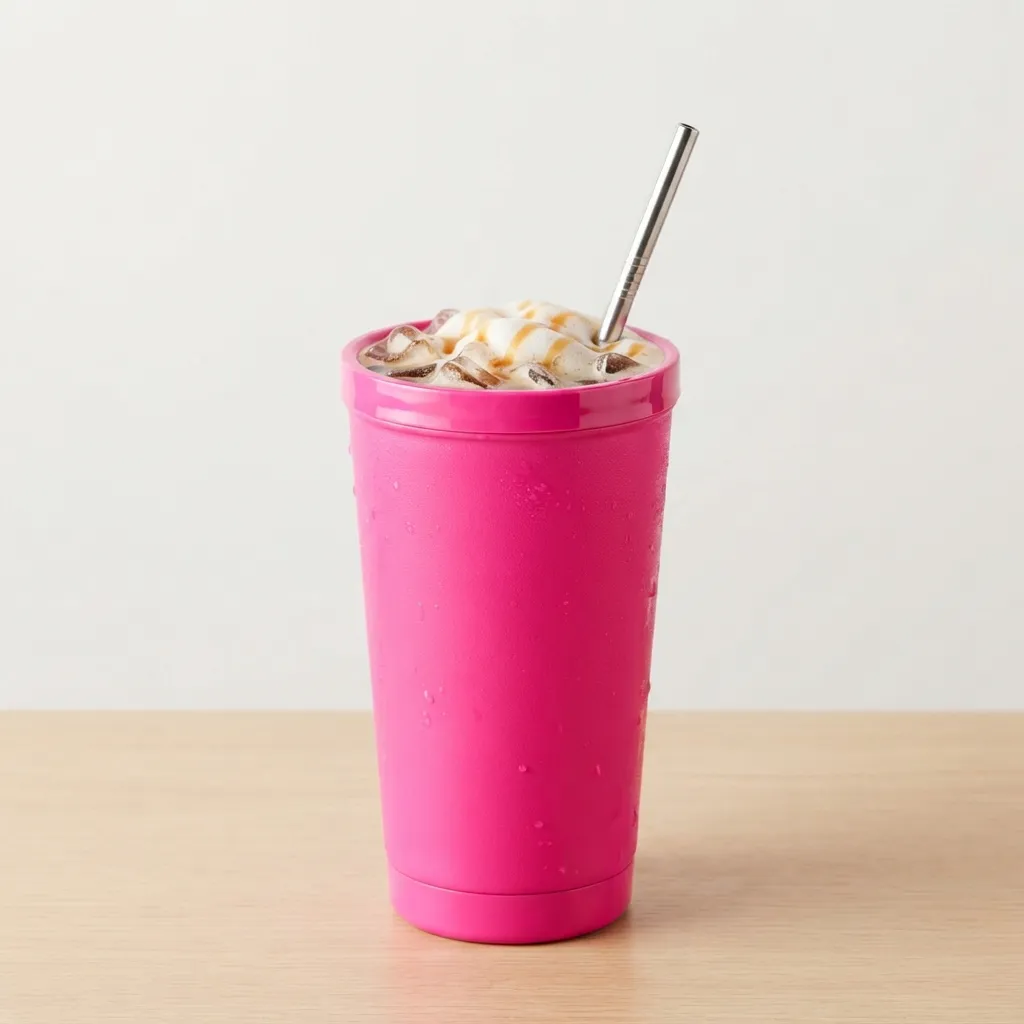 Cold_coffee_cup_on_pinkカップ