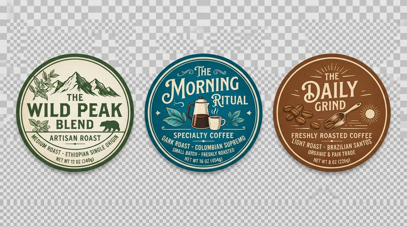 印刷されたコーヒーバッグのシール