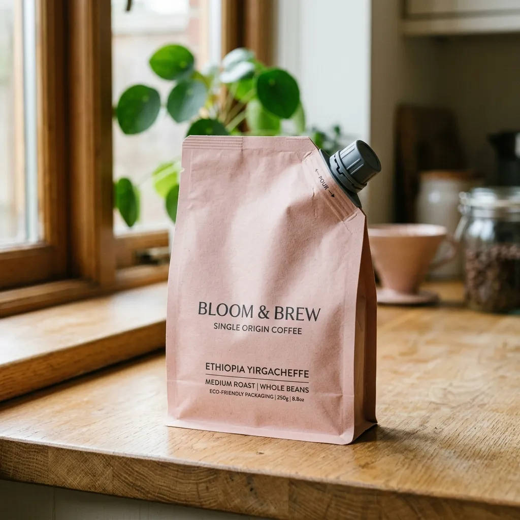 Pink_coffee_bag_on_countertop