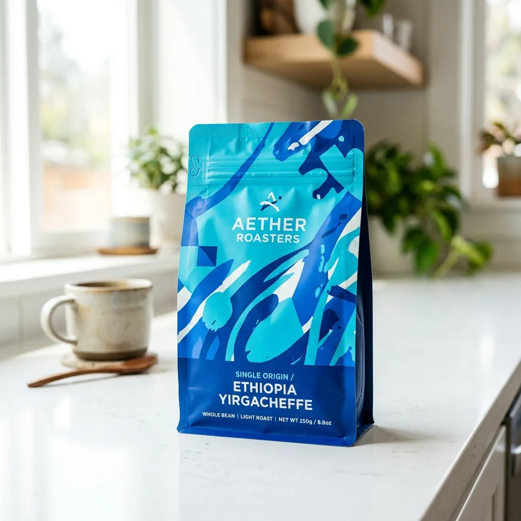 スタンドup_coffee_pouch_on_countertop