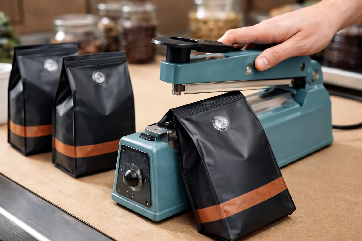 コーヒー包装袋封閉機